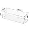 2 stks Stapelbare Plastic Voedselopslag Bakken Koelkast Organizer met Handvatten voor Pantry Koelkast Vriezer Keuken 211110