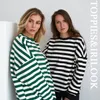 Toppies Striped Fleece Hoodies Sweatshirt Höst Vinter Par Pullover Toppar Långärmad Stora Toodless 220308