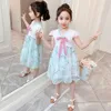 Robe d'été pour filles Style chinois fille Patchwork enfants fleur motif Costume 210528