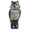 Realistic Bird Scarer Rotating Head Owl Decoy Protection Repellent Bird Pest Control Scarecrow Garden Yard Decor Y200106239t