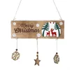 Kerstversiering deur tag hangletter dubbele herten teken sneeuwvlok pentagram twine hangende wanddecoratie houten ambacht