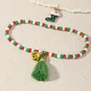 Charme Pulseiras Bohemian Bead Bracelet para Mulheres Natal Decoração Presente Bonito Boneco De Neve Árvore Botas Bell Set Ajustável
