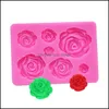 Bakeware Kitchen, Dining Bar Home Garden1Pc 3D Rose Flower Shape Sile Stampo per sapone Torta al cioccolato Fatto a mano Fai da te Fondente Pasticceria Decor Baking Mo