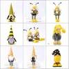 Abeille à rayures gnome citron sans visage arbre de poupée suspendu ornement décoratif toys little petit ange pendrier sxjun21