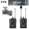 EYK 30 kanalen DSLR Camera Telefoon UHF Draadloos Dual Lavalier Microfoon Systeem tot 60m YouTube Video-opname Interview
