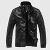 Men's Leather Jackets Men Stand Collar Coats Mens Motorcycle Leather Jacket Casual Slim Brand Clothing P0813