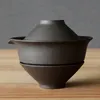 Keramisk japansk te kopp uppsättning bärbar resa teware kung fu 1 pott 2 koppar hem kontor vintage drinkware