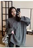 2020 Fashion Sweater Klänning Kvinnor Höst Vinter Långärmad Lösa Eleganta Klänningar Stickad Plus Storlek Robe Pull Femme Hiver G1214