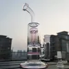 Tubo de agua de vidrio rosa de 10.6 pulgadas Bong Tubos de narguile Bongs Fumar tabaco Bubbler Tubos de humo Bongs Botellas Dab Rig Tazón de 18 mm