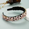 Luxus Headmade Barock Weiß Rosa Strass Haarband Haarschmuck Breites Band Stirnband Für Frauen Mädchen Hochzeit Party