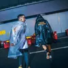 Street Style Par Vandring regnrock Vuxna Män och Kvinnor Rainwear Universal Transparent Vattentät Hooded Rain Coat Suit 211025