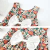 Summer Kids Girls Dress Gilet rosso senza maniche Daisy Bow Sundress con cappuccio per 1-5 anni Abiti per bambini E49 210610