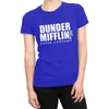 Koszulka damska Dunder Office Sifflin Infinity T koszula Memes Series TV Pokaż Tees Krótki Rękaw Kobiet Odzież Bawełniana
