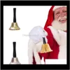 Autres événements Fournitures de fête Accueil Jardin Drop Livraison 2021 Gold Sier Main Outil de fête de Noël Habillez-vous comme Santa Claus Christmas Bell Rattle Ye