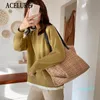 Cross Body High Capcity Cotton Fabric Bucket Bags For Women Large Shoulder Crossbody Female Shopping Casual Totes