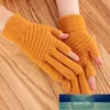 Mitaines de cyclisme unisexes en cachemire pour femmes, hiver, chaud, épais, tricot en laine, sans doigts, écriture, écran tactile, gants de conduite H68 F4405575