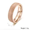 Bröllopsringar Koreansk Inre och Ytterbågsyta Frostat Pearl Sand Plated Seven-Color Rose Gold Ring Enkel Smycken Gift