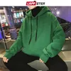 LAPPSTER Men Fleece Colorful Hoodies 2021 Autumn Mens Hip Hop Solid Hooded Sweatshirts Korean Fashions Black Winter Hoodie Y0809