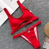 Kvinnors badkl￤der Kvinnor Kvinnor Swimsuit f￶rtjockar Bra bikini Set ih￥lig justerbar ins stor br￶stkopp liten samlad