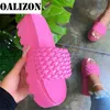 Sommar Kvinnors Flip Flops High Wedge Heels Flat Platform Woven Sandal Casual Open Toe Weave Slippers Shoes