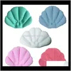 Andra toalettförsörjningar PVC Soft Bath Pillow Home Bekvämt spa Uppblåsbart skalformat badkarhals Kudde Badrumstillbehör 5499712