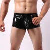 PantiesセクシーなSissy PuフェイクレザーパンティーWetlook Boxer Short Homme Open Penis Pouch Fetish Cock Ring Porn Lingerie Gay Boxer L0407