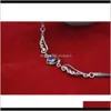 Link, Chain Bracelets Jewelry Drop entrega 2021 Link Yincheng 925 Angel Wings Purple Zircon Fashion Sterling Sier Sier para mulheres 5