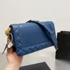 21 22SS herfst winter Frankrijk Fashion Bags Cool Girl Boy Dames Reverso Single Flap Lambskskin Real Leather Gold Metal Hardware A217V