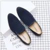 Merk Mannen Zwarte Loafer Schoenen Mode Ronde Teen Slip op Business Leisure Faux Suede Daily Blue Zapatos Maat 38-44