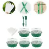 Plantadores POTS 17pcs Gardening Bersery Bandeja de partida com 13 células Round Greenhouse Grow Box Set