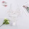 Transparent sexig behå set liten bröst samlade spetskvinnor underkläder romantisk blommor broderi perspektiv mesh 211104