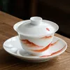 손 페인트 Gaiwan 고품질 큰 그릇 컵 얇은 언덕 차 Tureen 액세서리 홈 장식