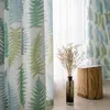 Gardin draperier nordiska fern gröna blad gardiner för utskrift semi-blackout drape vardagsrum linne tyg sheer fönster kök persienner s22