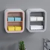 Vassoio portasapone per un bagno Portaoggetti da parete Organizer Accessori per la casa Piatti portatili in plastica 210423