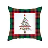 Noël rouge vert taie d'oreiller à carreaux Père Noël peau de pêche coussin coussin maison oreiller décorations 10 styles LLA10292