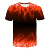 Tshirts Högkvalitativ mode S Boys Summer Tshirt med rund hals Kort ärm Blue Green Red Purple Flame 3D Tryckt TOP6204146