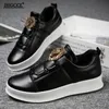 Novo Designer Sapatos de Vestido Masculino Moda Cintura Alta Bean Mens Plano Sapato Chaussure Homme Luxe Marque 38-44 P11