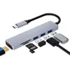 USB C Hub 3.0 6 i 1 Adapter med SD / Micro-kortläsare 4K USB-C till HD-MI Kompatibel för MacBook Pro Air Laptops och annan typ C D2096
