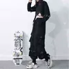 QWEEK Gothic Black Cargo Spodnie Damskie Baggy Harajuku Streetwear Oversize Punk Jogging Spodnie dla kobiet Hip Hop Mall Goth Emo 211112