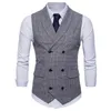Herrvästar 2021 Suit Vest Högkvalitativ Bröllop Business Waistcoat Jacka Casual Slim Fit Gilet Homme för Groosmen 3XL 4XL