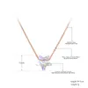 Pendant Necklaces Simple Design Rose Gold CZ Crystal Star Charm For Women Trendy Titanium Steel Office Necklace N20212