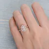 Wedding Rings Exquisite Rose Gold Plated Oval Cut Zircon Engagement Ring Princess Anniversary Jewelry White Lover's Gifts