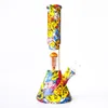 10.5inches Silicone Water Pipe Hookahs Beaker Bong with glass bowl dab oil rig 6 Arms Percolators smoking accessory