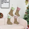 Christmas pończochy Skarpety Worek Prezent Torba Boże Narodzenie Drzewo Wisiorek Burlap Dekoracyjne Skarpety Dostawy Ozdoby Polka Dot Wave Windows Kominki Dekoracje B7796