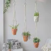 2 PACK Macrame Plant Hanger Vasi da giardino Fioriere Indoor Outdoor Hanging Planter Basket Makramee Bohemian Home Decor Wall Art 210922