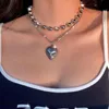 Vintage Alien Tête Pendentif Colliers Pour Femmes Femelle 2021 Mode Multiniveau Argent Couleur Grande Perle En Métal Chaîne Collier Bijoux8076383