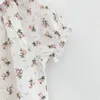 Summer Kids Baby Girl Short Sleeve Floral Printing Shirts Childrens Clothes Cute Infant Girls Children Flower Clothing Shirt 20220308 H1