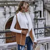 Chalecos para mujer, sin mangas, sencillos, positivos y negativos, dos prendas, chaqueta con solapa grande, chaleco de ante para mujer, Otoño Invierno 2022