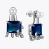 Stud ENFASHION groene steen oorbellen voor vrouwen Gouden Hand van de kleur Piercing oorbellen 2021 Gift Pearl Pendientes mode-sieraden E1270