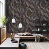 3D non woven Wall Roll Modern Stereo Paper Wallpaper Rolls Papel De Parede black abstract Non-woven material